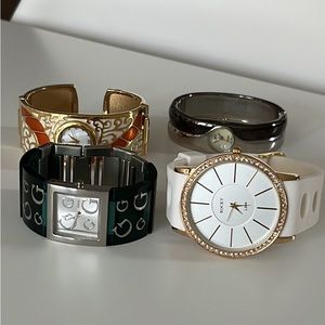 Collection of 4 watches with new batteries. Guess and Rocky watches are NEW!